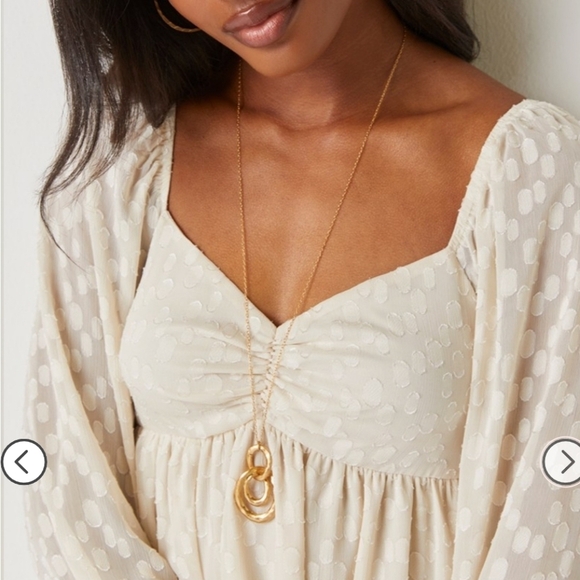 Francesca's Audrey Parks Gianna long sleeve jacquard open back mini dress - Picture 3 of 12